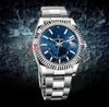 2021 Reloj de pulsera más vendido Zafiro ETA2813 Movimiento Automático 42 mm Esfera azul Relojes para hombre Top Relojes La última muestra
