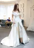 Dresses Hot Sale Two Pieces Jumpsuits Wedding Dresses A Line Off The Shoulder With Pants Bridal Gowns Sweep Train Satin Overskirt Vestido