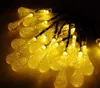 21ft 30 LED Strip Solar Water Drop Drop Outdoor Fairy Light Lampa Ogród String Oświetlenie Halloween Boże Narodzenie Dekoracji LED