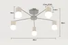 현대 미니멀리스트 LED 천장 조명 거실 침실 어린이를위한 나무 철분 샹들리에 조명 250m