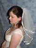 Ny mjuk tulle i lager Enkel satinkant 2t med kam Lvory White Shoulder Wedding Veil Bridal Veils