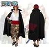 Giapponese Cartoon Anime One piece Captain Red Haired Shanks Costume Cosplay Set Cape + Pants + Shirt + Sash