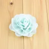 8 cm Chiffon Fabric Rose Flower med alligatorklipp för babyhårtillbehör 24 st/parti