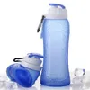 Botellas de agua plegables 2016 500 ml Bebida plegable ecológica Agua Silicona Viajes Deporte Bebidas plegables flexibles Plegables 4 colores