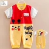 Nowy maluch z krótkim rękawem 2016 Baby Oneapiece Romper Mandarin Cobrator 100 Cotton Tani Kid Clothing 8 Style Whatle 9918006