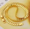 Noble men's 18K yellow gold filled smooth snake bone necklace chain 24"