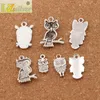 3D Ptak Sowa Charms Wisiorki Moda 100 sztuk / partia 7styles Tybetański Silver Fit Bransoletki Naszyjnik Kolczyki Biżuteria DIY LM40