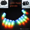 LED -fantastiska handskar Mitts blinkande fingerbelysning handskar färgglada 7 färger ljus show svartvitt