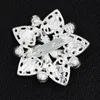 Luxe brillant ton argent clair cristaux tchèques fleur détaillée broche pour mariage femmes vêtements bijoux broches élégant Diamante broches