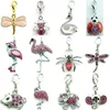 Reis im Großhandel! Mix Sale Hochwertige Fashion Slide Rosa Kristall Tier Karabinerverschluss Charms Für Frauen Schmuck Zubehör