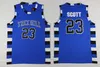 NCAA One Tree Hill Ravens Basketball Jersey Brother Movie 3 Lucas 23 Nathan Scott Black White Blue