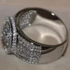 2016 nuove donne gioielli di moda in argento sterling 925 240 pz topazio diamante simulato gemma anello per gli amanti della fascia nuziale per regalo di natale taglia 5-11