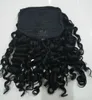 Side part afro puffs black clip in romatic curly brazilian virgin hair drawstring ponytail hair extensions 120g