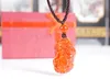 Natural red agate - hand-carved (amulet) to make a fortune. Pendant necklace pendant