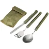 Wholesale-German Army Fork Spoon Eating Utensil Repro Stainless Steel fork and spoon Hiking Camping Outdoor Tableware1