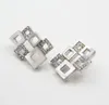 Volle Strass Halskette Ohrringe Ringe Sets für Frauen Geometrie Hochzeit Schmuck Sets Mode Diamant Braut Schmuck Set Marke Designer