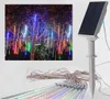 NEW 10pcs Multicolor Solar energy Meteor Shower Rain Tubes 7V LED Christmas String Lights Wedding Party Garden Outdoor Decoration2848620