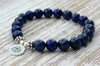 Bracelet en Lapis Lazuli véritable pour hommes, perle en pierre naturelle, Chakra de la gorge, cadeau spirituel Yogi, SN1039, 280r