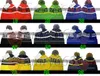 10 adet Marka Yeni Noel Kış Adam Erkek Futbol Yün Bere Şapka Bayanlar Mektup Kap Kadın Sıcak Şapkalar Tutun Moda Şerit Kap 11 Renkler