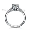 Vecalon Fashion Jewelry 1ct Cz diamante Fidanzamento Wedding Band anello per le donne 10KT White Gold Filled Anello da dito per donna