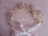 Elegant Fairy Hairband 100 Handmade Real Po Pearls Beaded Bridal Wedding Hair Accesory with Ribbons Silver Rose Gold Headband 1741665