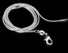 925 Sterling Verzilverd Snake Ketting Mode Gladde Link Chain Lobster Clasp Fit Hanger 1mm 16-24 Inch DHL