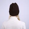 Unisexe hiver chaud torsion Curl tricoté bonnet chapeau solide doux extérieur Ski Slouchy Skullies casquettes pour les femmes