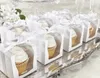 Großhandel - Geschenkbox aus Papier, 9 x 9 x 9 cm, einzelne Cupcake-Boxen mit Einsatz und Schleife, Hochzeitszubehör, 12 Stück