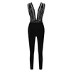 Groothandel - 2016 winter zwart luxe zware vakmanschap multi kralen verfraaid diep v-hals vrouwen bodysuit kristal bandage jumpsuit groothandel1