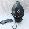 US Neue sexy abschließbare Gimp-Maske, Bondage-Haube, sensorischer Deprivationsmund, Augenbinde #R172