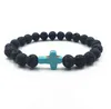 Lava Tiger Tiger Eye Stone Perles Perles Stronrs Bracelets Turquoise Cross Volcanic Rock Men Femmes Bijoux