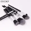 Docolor 8pcs Set di pennelli per cosmetici Pennelli per trucco da viaggio Manico in legno per capelli sintetici di alta qualità con cilindro nero