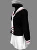 Black Girl's Uniform Cardcaptor Sakura Primary School Uniform Cosplay Kostymer Vinter Sailor Kläder med Hat Halloween