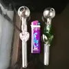 Cor bonita forma curva do pote de vidro, acessórios de cachimbo de água / bong de vidro, entrega aleatória de cores