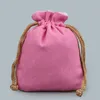 無地の小さな綿のリネンの巾着袋布のギフト包装ジュエリー香水マクアップツール収納袋菓子茶ラベンダーのスパイスフォアバッグ