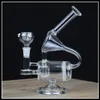 유리 bongs 물 파이프 석영 banger 머리 리사이클 오일 rigs dab 비커 그릇 버블 러 퍼크 벌집 애시 포수 14mm 흡연 hookahs