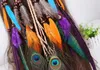 Fashion Feather Leather Rope Wood Beads Colourful Party Cosplay Danceing Headbands Headwears Bohemian Hair band