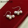 Multicolor Freshwater Pearls Water Drop 925 Sterling Silver Dangle Earrings Women Pearl Jewelry Wedding Party 20 Pairs