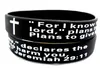 50pcs Jeremiasz 2911 Modlitwa Mężczyźni Moda Moda Krzyż silikonowe bransoletki Breybands całe religijne biżuterię Jezusa Lots277t