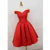 In stock Abiti da ballo in raso rosso Real Photos LP DQL Studio Party Dress Abiti da sera con lacci sul retro Spedizione veloce economica