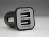 Usams 5 v 3.1a usb dual 2 porto adaptador de energia carregador de carro de carregamento para iphone 6s htc lg samsung s7 s6 edge universal