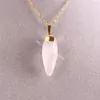 Gold Plated Hand Cut Faceted Gemstone Point Pendulum Pendant Natural Polished Agate Jade,Raw Mineral Drusy Rock Pendant Charm Necklace Beads