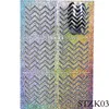 Atacado-24 folhas grade irregular Nail Art Hollow laser modelo de prata stencil adesivos Vinyls Image Guide polonês manicure