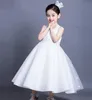 아기 소녀 웨딩 드레스 최고 품질 여자 흰색 A 라인 레이스 드레스 우아한 소녀 생일 파티 드레스 1-10 년