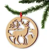Julstolp Ornament Julgran Hängande dekor Varor ELK Wood Reindeer Decorations Home Festival Holiday Party Dresses, 5 PC per väska