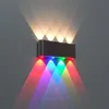 Ny 8W LED-väggsconce lampor 85-265V för Hotel Aisle Step Hall Bedside Up Down Inoor Dekorativ belysning LED Multi-Colored Light