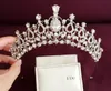 Romantisk Shining Beaded Rhinestone Bridal Tiara Halsband Örhängen Smycken Satser Pärlor Bröllop Tillbehör till Bröllopsafton Party LY057