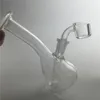New arrival min glass water bong with quartz banger 3mm thick short neck little oil rig glass recycler heady beaker water pipes