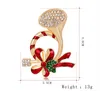 Boże Narodzenie Złote Broszki Pin Santa Claus Deer Choinki Skarpety Mały Głośnik Snowman Mix Crystal Quality Broszka Biżuteria Dla Dzieci Kobiety
