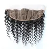 Brasiliana capelli umani tesse con chiusura frontale in pizzo 13 * 4 economici 100% non trasformati profonde 3Pcs capelli fasci di capelli e orecchio all'orecchio full frontals